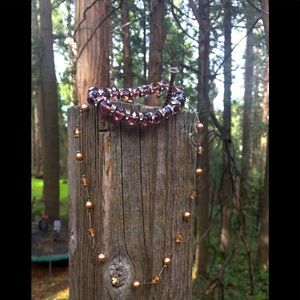 Crystal bling mocha brown bracelet and necklaceHP25